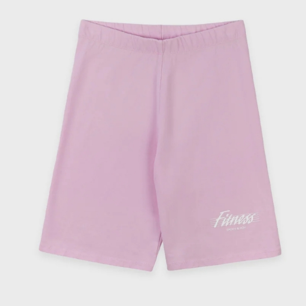 NWOT Sporty &‎ Rich Pink Cotton Logo Biker Rosa Shorts size XS